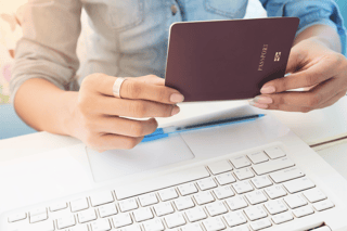 A Woman Checking Her Passport