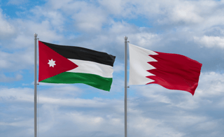 Bahrain And Jordan Flags Together