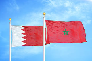 Bahrain And Morocco Flags Together