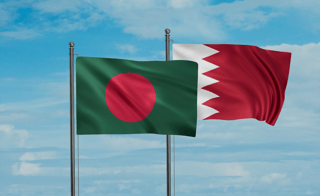 Bangladesh And Bahrain Flag Together